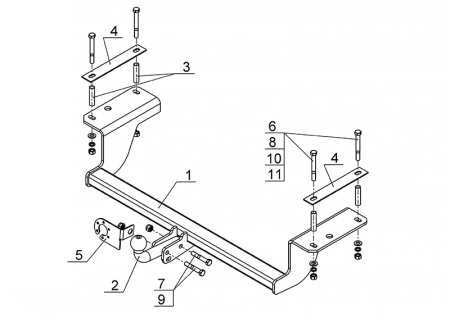 Фаркоп CV 12 для CHEVROLET Cobalt 2012-2016, Автос, нагрузка 1000/75 кг. БЕЗ подрезки бампера от магазина ФаркопРос